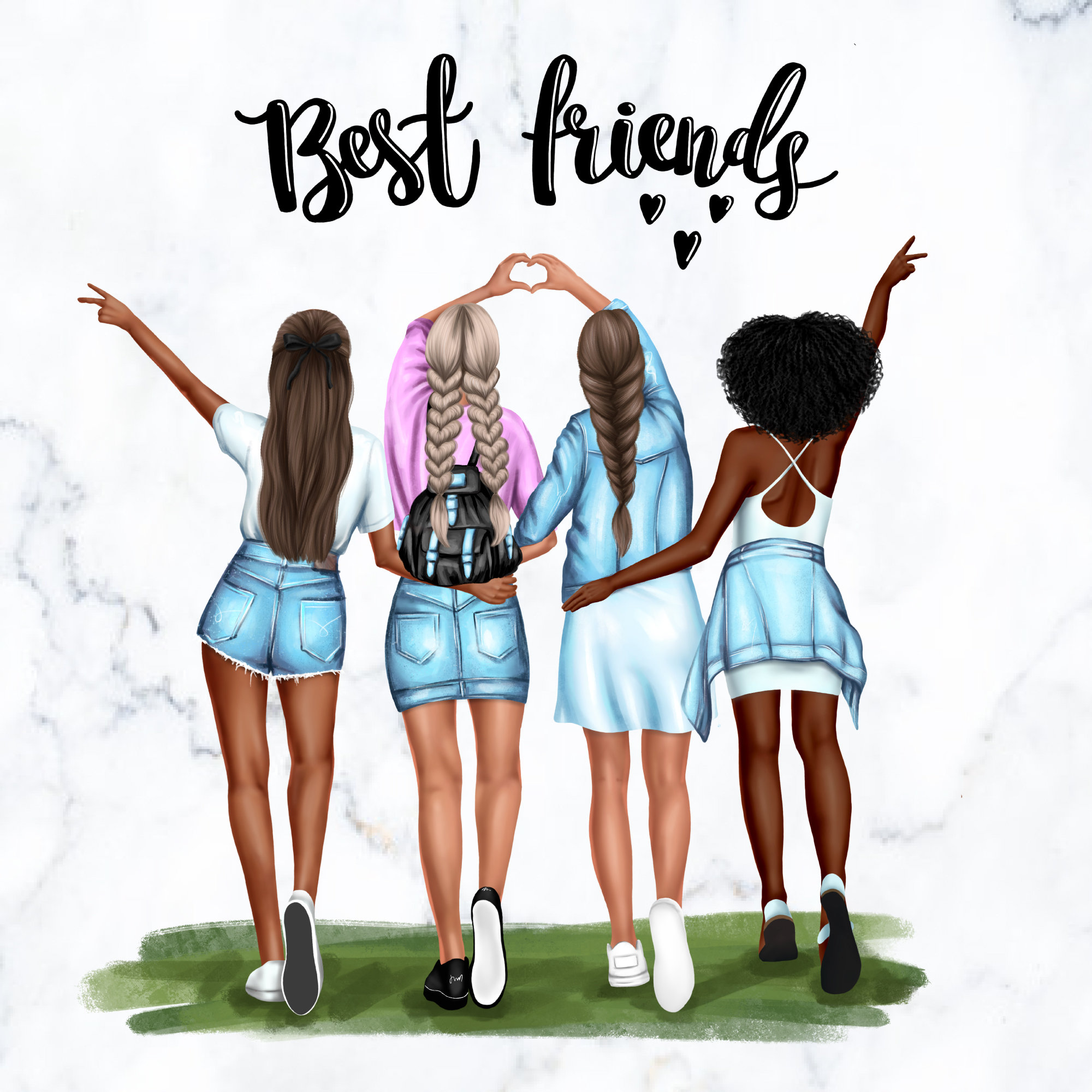 Dhdbdb  Bff drawings, Best friend drawings, 4 best friends