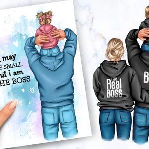 Imágenes prediseñadas familiares, papá e hijos, padre hijo e hija, retrato familiar personalizado, descarga instantánea en formatos PSD PNG