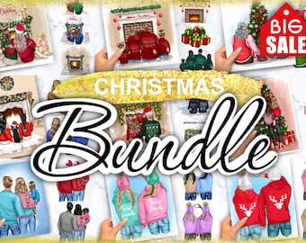 Christmas clipart, Happy New Year and merry Christmas! Personalized Illustration, winter clipart.