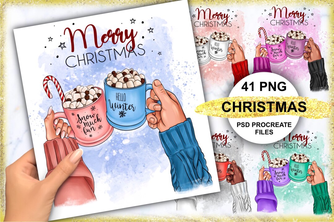 Couple Clipart, Winter Christmas Illustration, Best Friend Clipart ...
