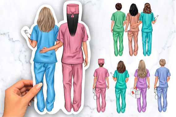 Nurses Clip Art, Custom Nurse Portrait, Doctor Clip Art, Medic, Nurse Life, healthcare clipart