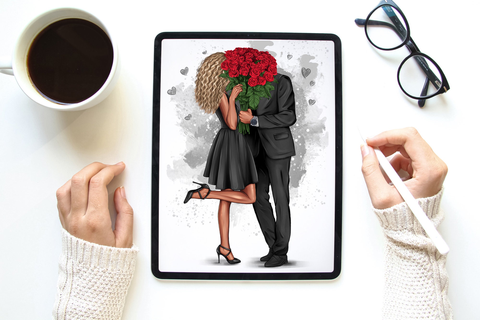 Bear Hugs And Kisses Valentine Clip Art By DJ Inkers