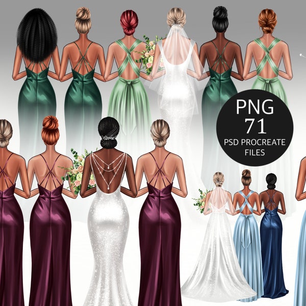 Bridesmaid drawing,Best friend clipart, Bridesmaid proposal, Bridesmaid gift, instant digital download, PNG & PSD