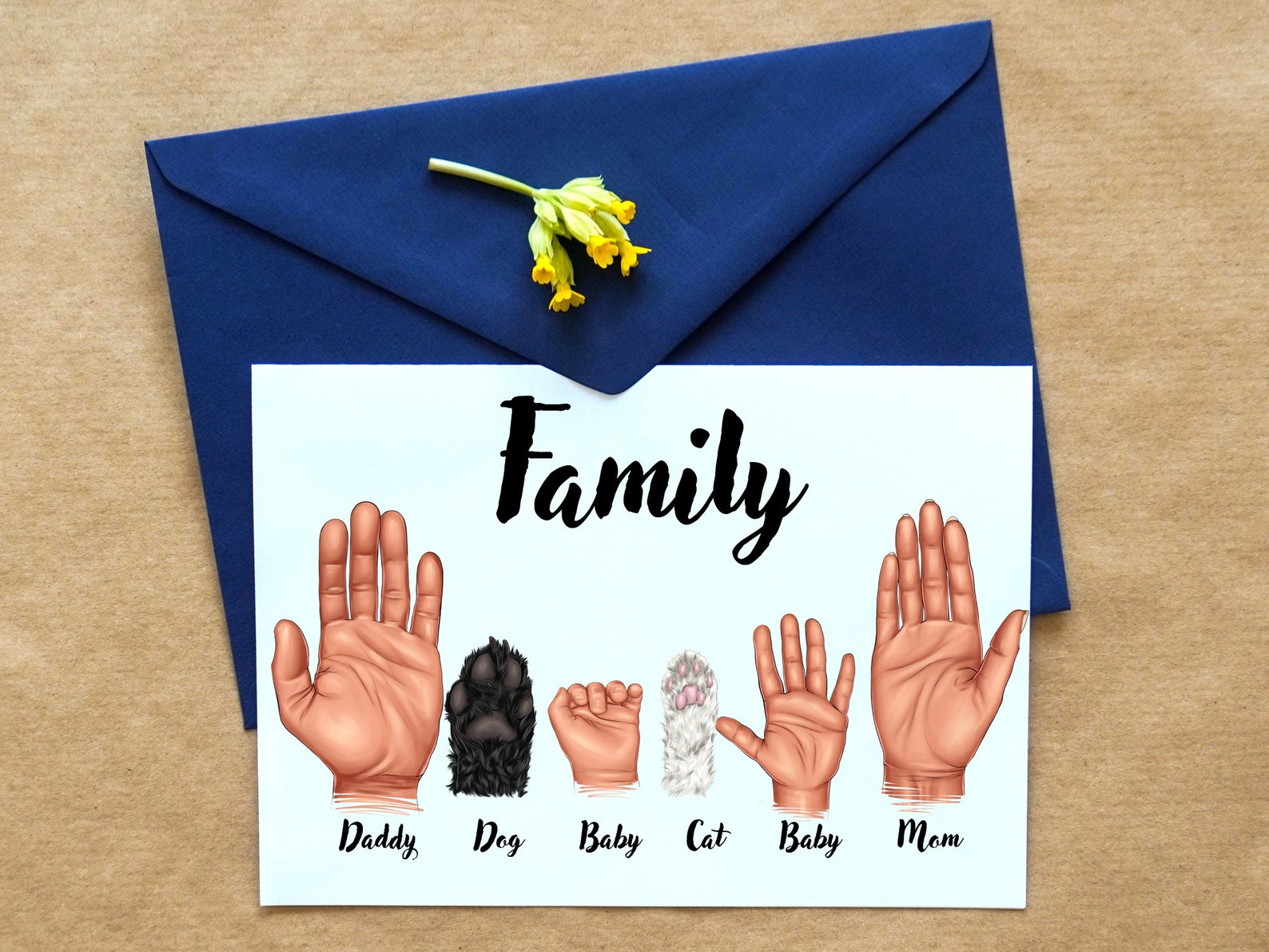 Family Clipart Mom Dad Baby Dog Cat Personalized Family - Etsy
