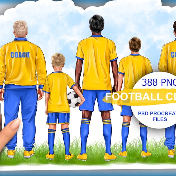 Familien-Clipart, Fußball-Clipart, Fußball-Clipart, persönliche Familien-ClipArt, sofortiger PNG-Download