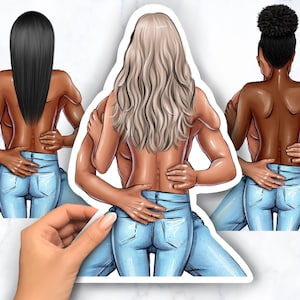 Paar Clipart, Beste Freundin Clipart, Digitales oben ohne Mädchen, Liebe ClipArt, Sexy Paar Download png & psd