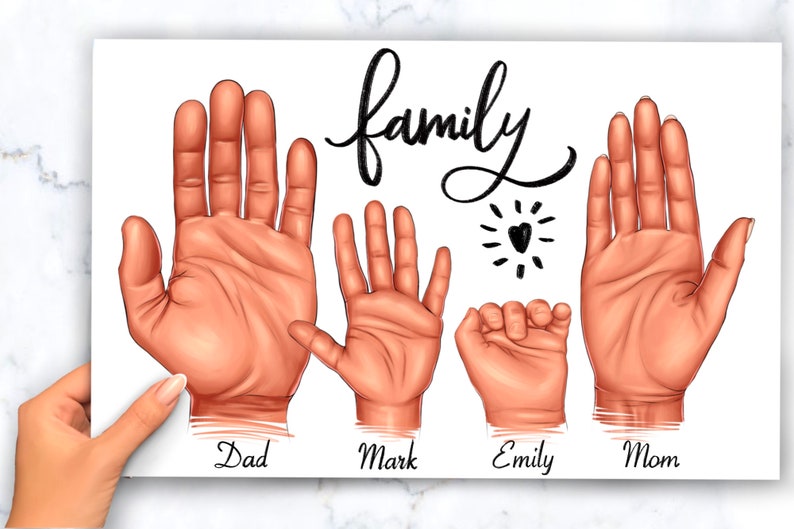 Family Clipart Mom Dad Baby Dog Cat Personalized Family | Etsy