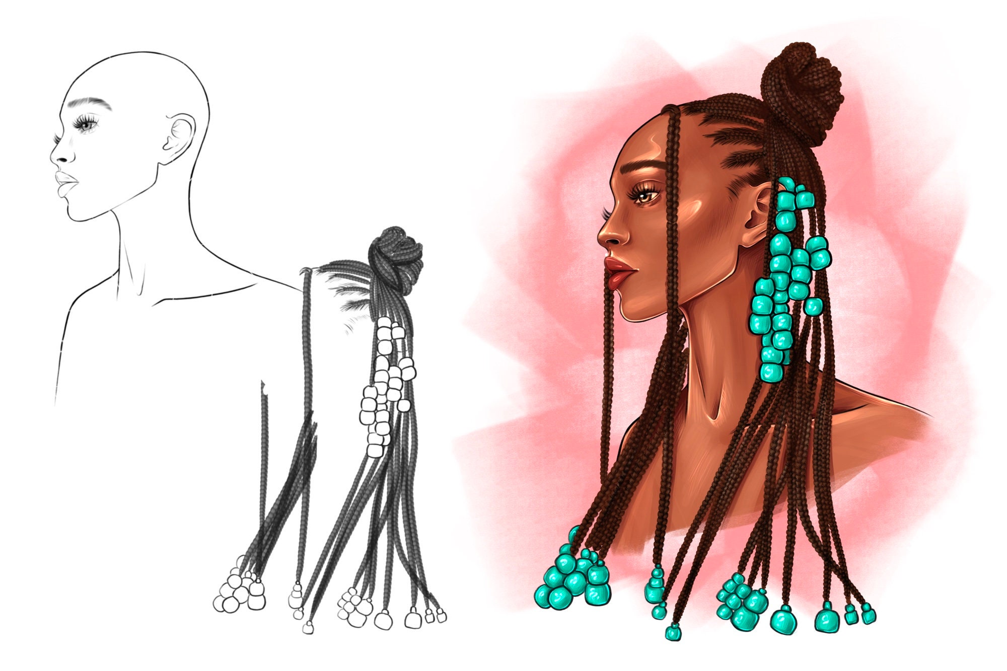 Procreate Face Hair Brushes Afro Girl Procreate Stamps Etsy