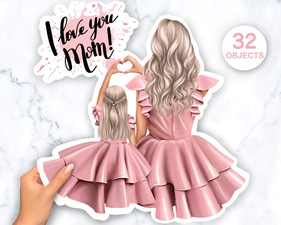 Mothers Day Gift From Daughter Personalize, Mom and Daughter Clipart ...
