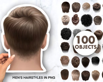 Clipart de cabello, PNG de cabello natural, peinados de hombre, clipart de cabello rizado, clipart de cabello png.