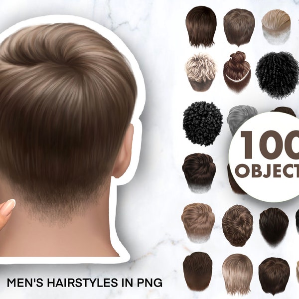 Clipart de cabello, PNG de cabello natural, peinados de hombre, clipart de cabello rizado, clipart de cabello png.