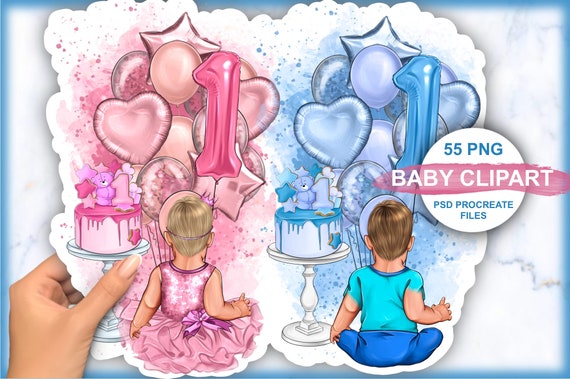 The First Birthday Clipart the Birthday of the Child - Etsy