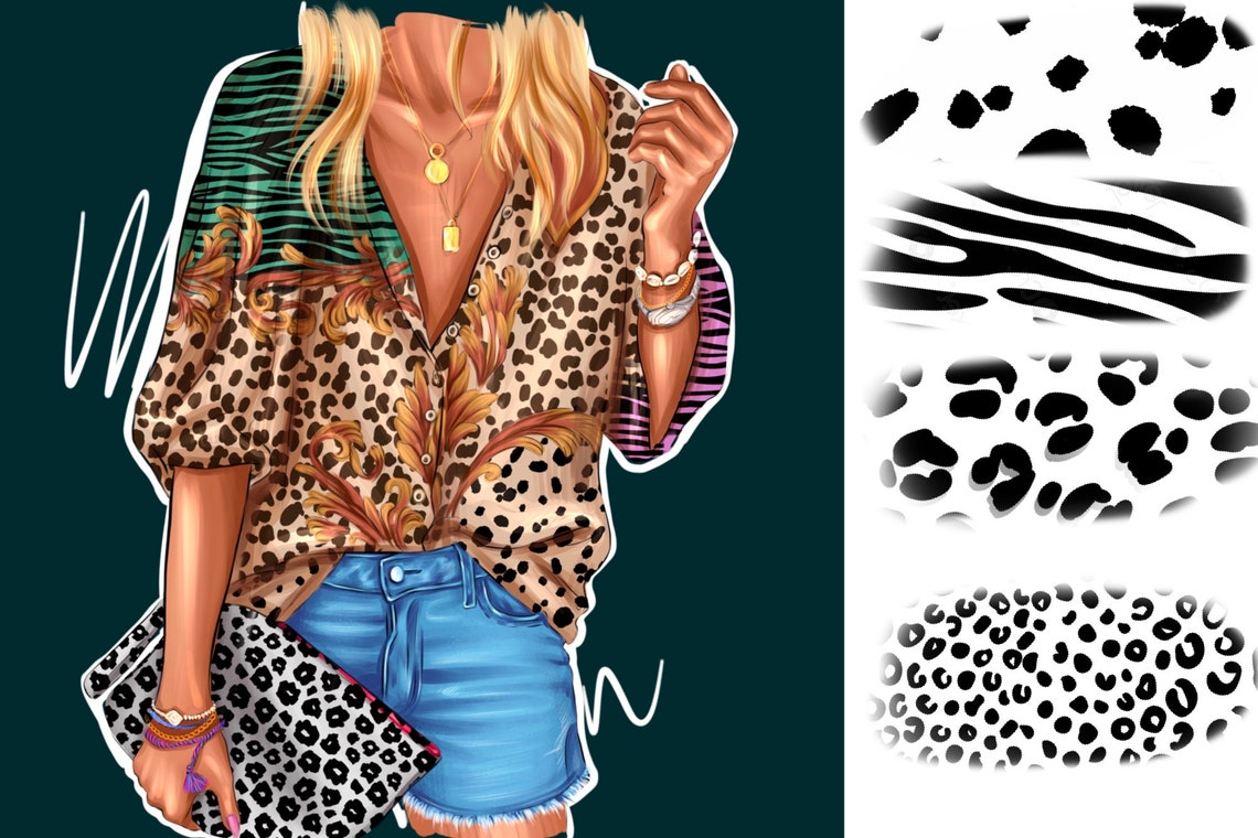 Animal Print Procreate Brush Set Leopard Zebra Pattern, Animal Print ...