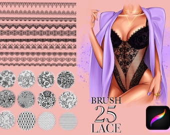 Procreate lace texture brushes, Procreate Fabric, Procreate Lace brush, Lace brushes set, Tulle Netting Mesh Lace Lingerie Fabric Textile
