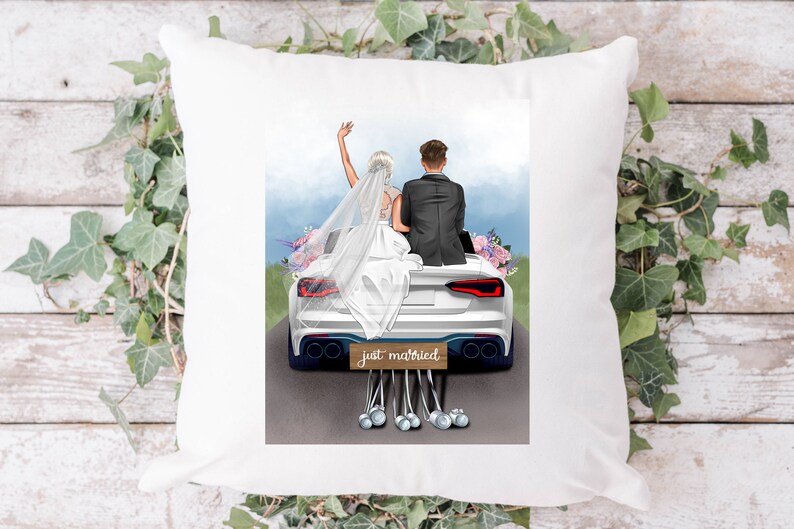 Wedding Clipart,newlyweds by Car Bride and Groom Personalized Clip Art ...