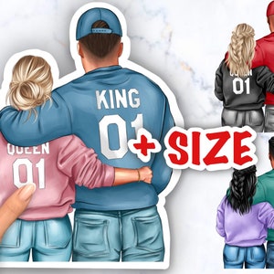 Couple clipart, Best friend clipart, Personalized Illustration, Afro girl clipart, Best friend gifts Instant download PNG