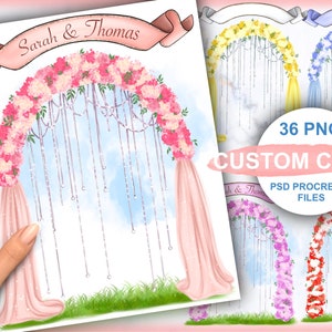 Background clipart, Wedding arch, summer background, personal customization of the clipart, PNG & PSD, Instant download