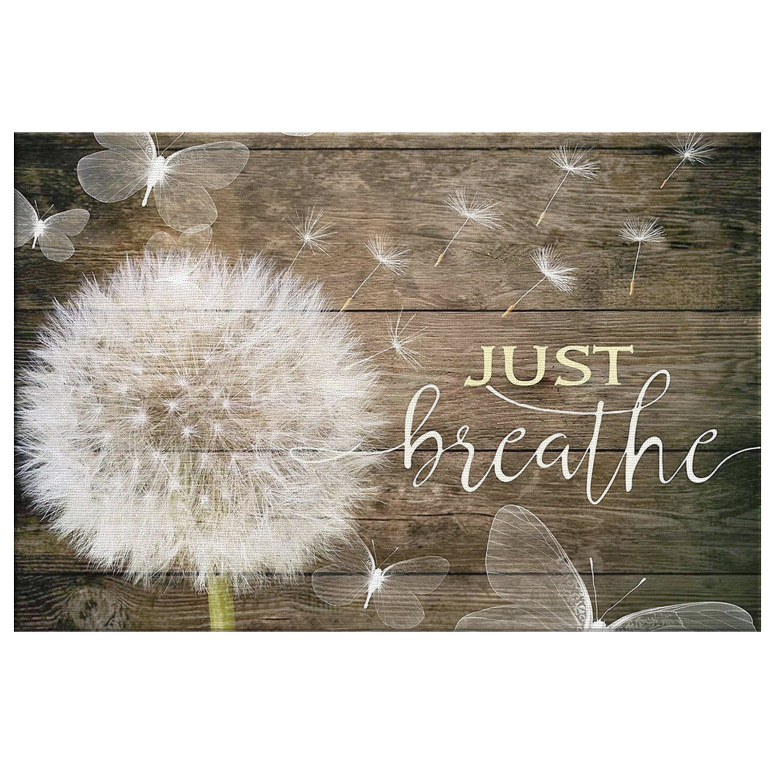 Dandelion Just Breathe Print Canvas Wall Art Poster Etsy