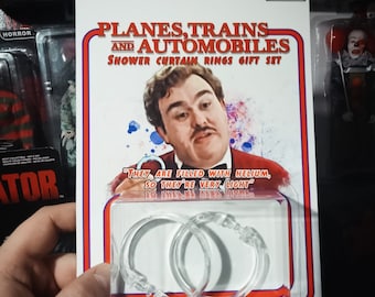 Aviones, trenes y automóviles, set de regalo con anillo para cortina de ducha