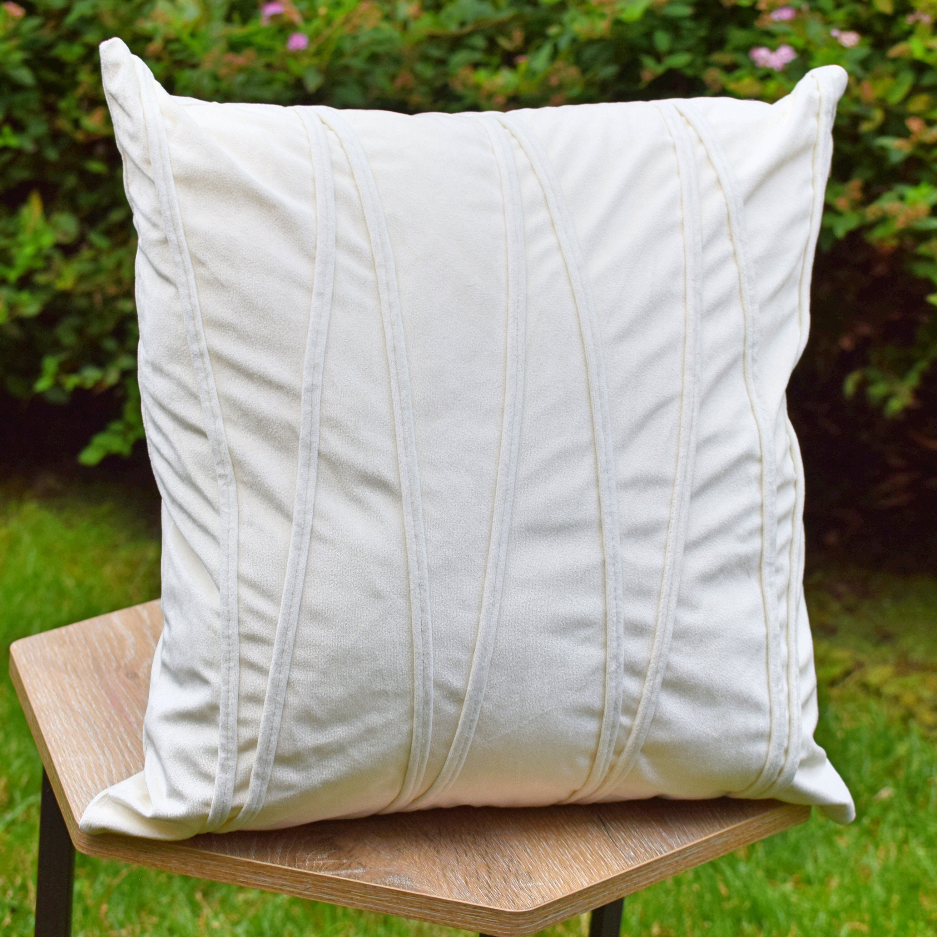 Cream Color Throw Pillow Case Velvet Soft Solid Decorative Etsy