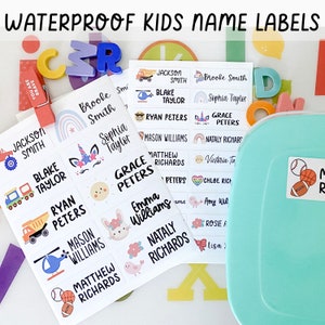 Kids Name Stickers, Kids Name Labels, Daycare Name Labels, Preschool Name Labels, Waterproof Name Labels, Back to School Gift for Kids