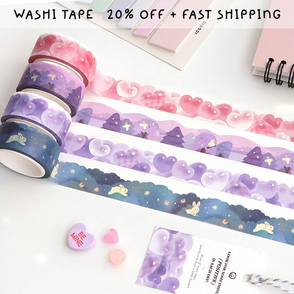 Kawaii Washi Tape Set, DecorativeWashi Tape, Scrapbooking Planner Washi Tape, Cute Stationery Washi Tape, Bullet Journal Tape Variety Pack