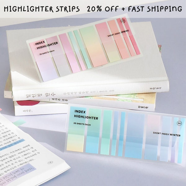 Highlighter Strips Transparent, Pastel Highlighter Tape, Slim Highlighter Sticky Strip, Index Note, Translucent Book Annotation Tab, Short