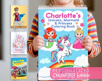 Personalized Kids Coloring Book for Girls & Boys, Custom Coloring Book for Kids Birthday Gift, Kids Christmas Gift, Kids Stocking Stuffer