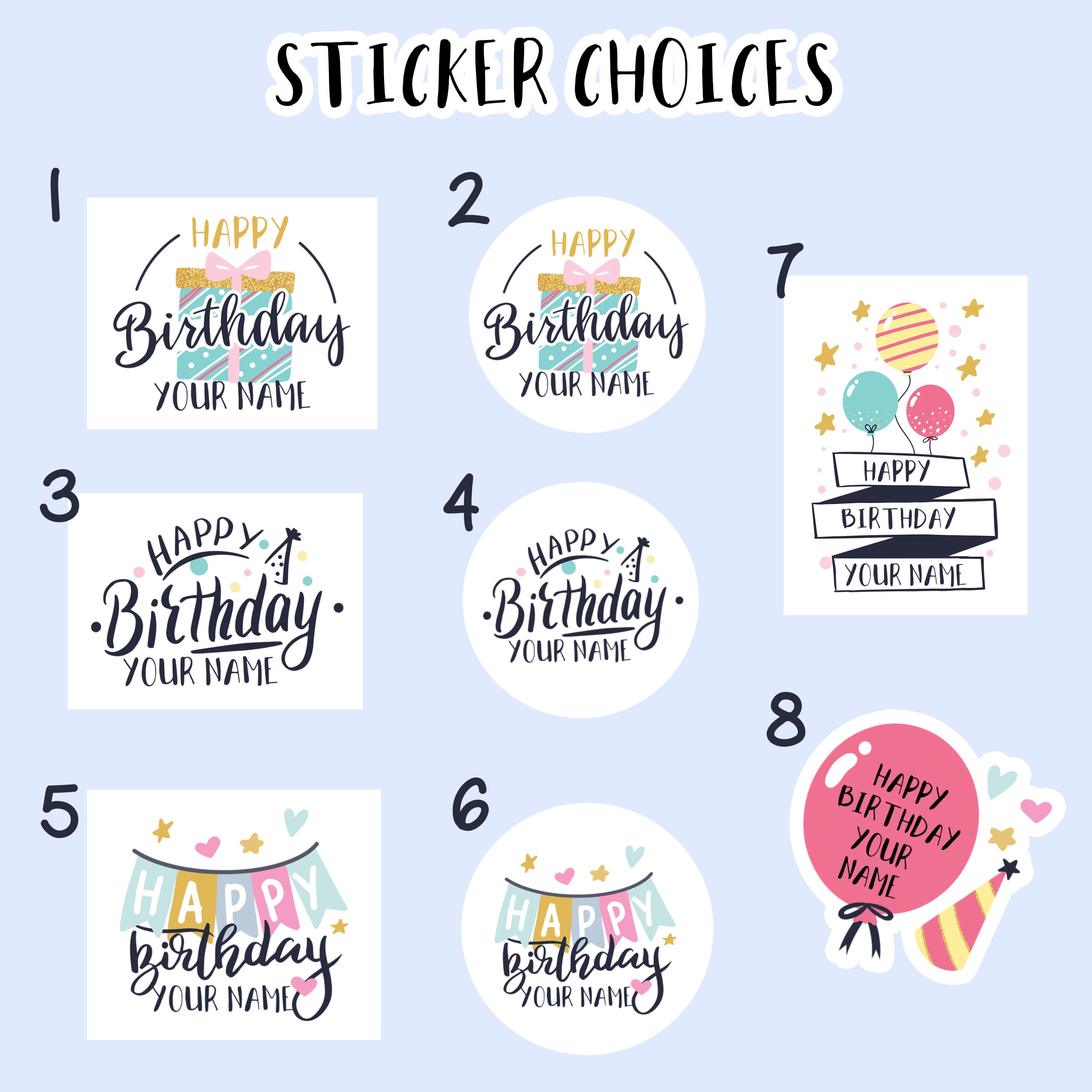 CUSTOM Birthday Stickers Party Favor Stickers Custom Etsy