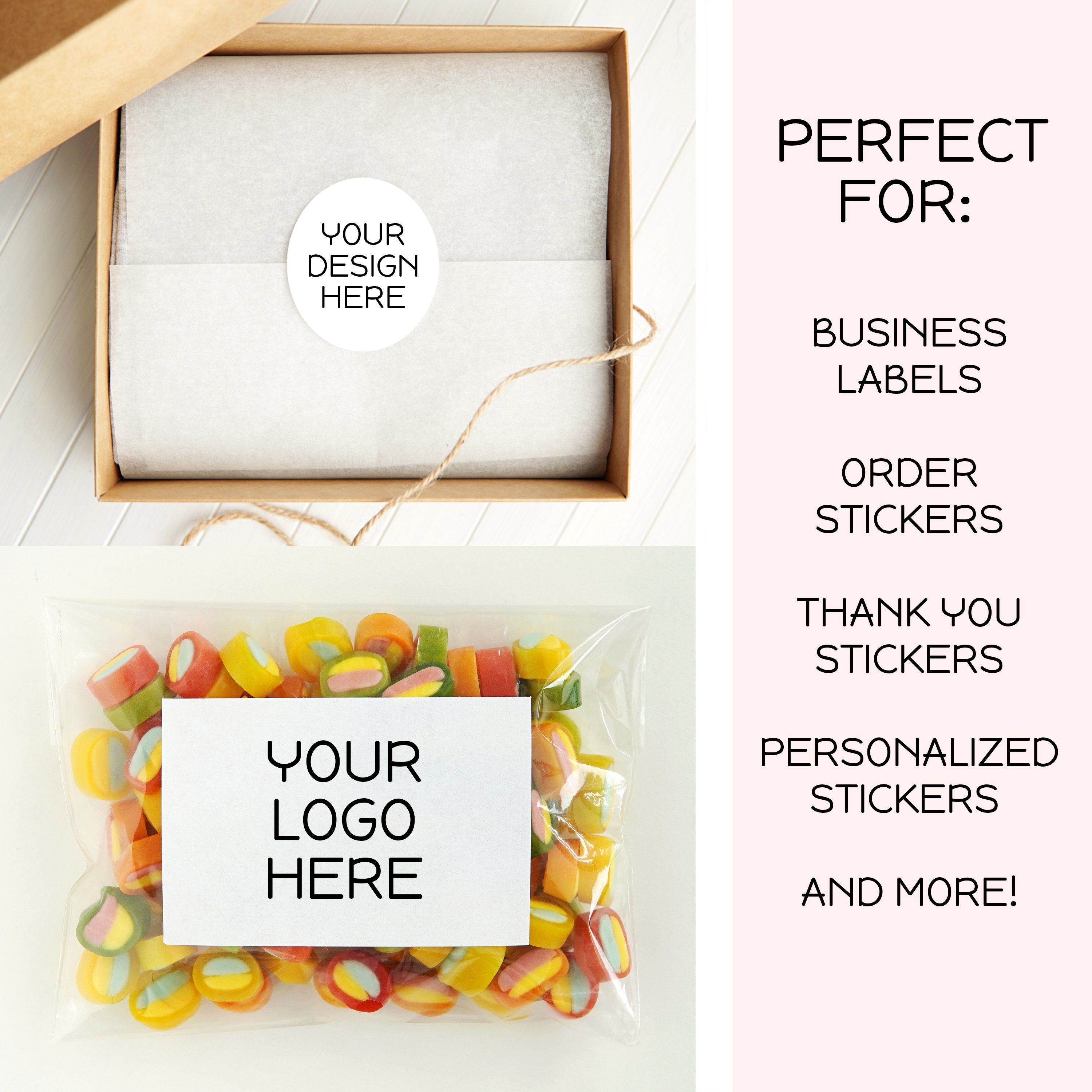 CUSTOM Rectangle Stickers Custom Logo Stickers Personalized Etsy