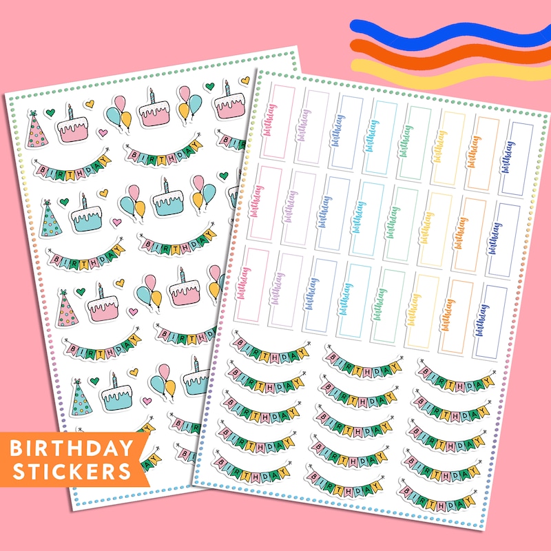 Birthday Planner Stickers - Etsy
