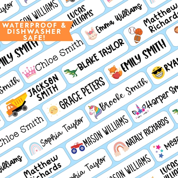 Kids Name Stickers and Iron on Labels Daycare Name Labels