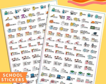 SCHOOL Planner Stickers, School Stickers, Journal Stickers, Bullet Journal School Stickers, Holiday Planner Sticker Sheet, Deco Stickers