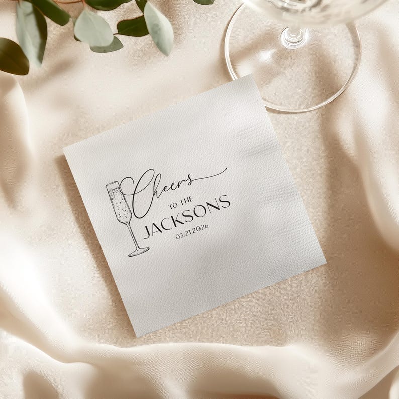 Personalized Wedding Napkins, Custom Wedding Cocktail Napkins for Engagement Party, Bridal Shower & Wedding Decor, Wedding Reception Napkins Bild 7