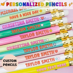 CUSTOM Pencils, Personalized Pencils, Name Pencil, Back to School, Gift for Students and Kids, Personalized Teacher Gift, Christmas Gift Kid