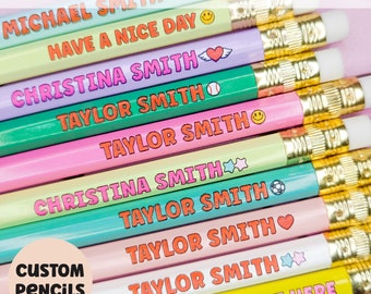 CUSTOM Pencils, Personalized Pencils, Name Pencil, Back to School, Gift for Students and Kids, Personalized Teacher Gift, Christmas Gift Kid