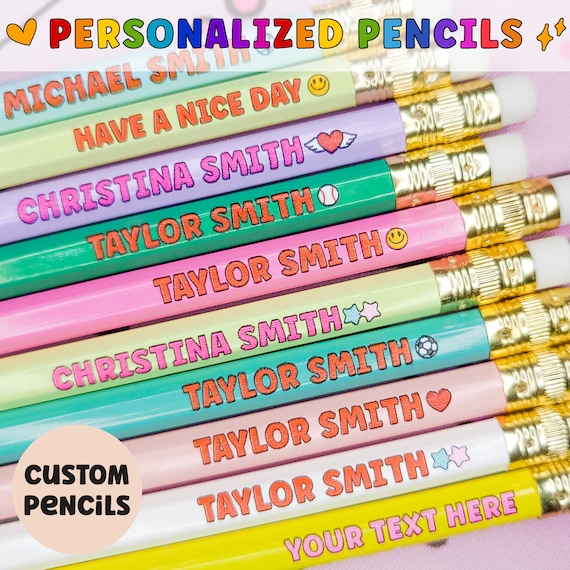 CUSTOM Pencils, Personalized Pencils, Name Pencil, Back to School, Gift for Students and Kids, Personalized Teacher Gift, Christmas Gift Kid