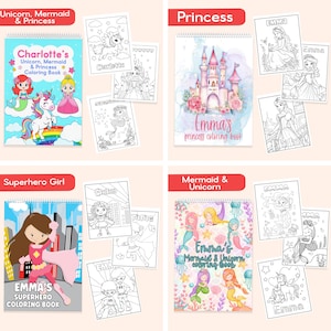 Kids Custom Coloring Book, Personalized Coloring Book for Kids, Gift for Toddler Busy Book Travel Activity, Kids Birthday and Christmas Gift 画像 6
