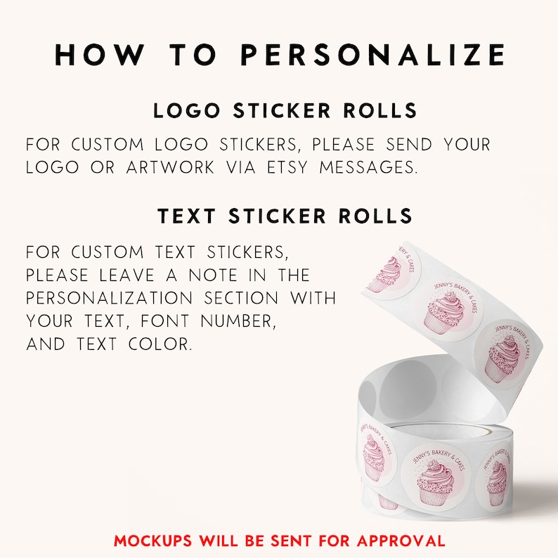 CUSTOM Stickers Roll, Custom Logo Stickers, Custom Label Roll, Personalized Label Roll, Business Label Roll, Custom Product Label Roll bild 6