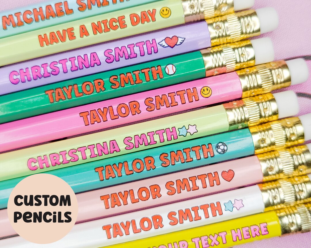 CUSTOM Pencils Personalized Pencils Name Pencil Back to Etsy