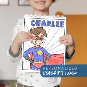 Personalized Kids Coloring Book, Custom Coloring Book for Kids Birthday Gift, Kids Christmas Gift, Toddler Busy Book, Kids Stocking Stuffer