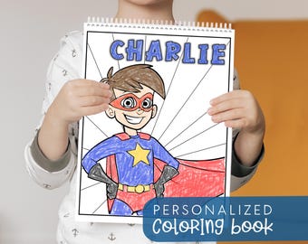 Personalized Kids Coloring Book, Custom Coloring Book for Kids Birthday Gift, Kids Christmas Gift, Toddler Busy Book, Kids Stocking Stuffer