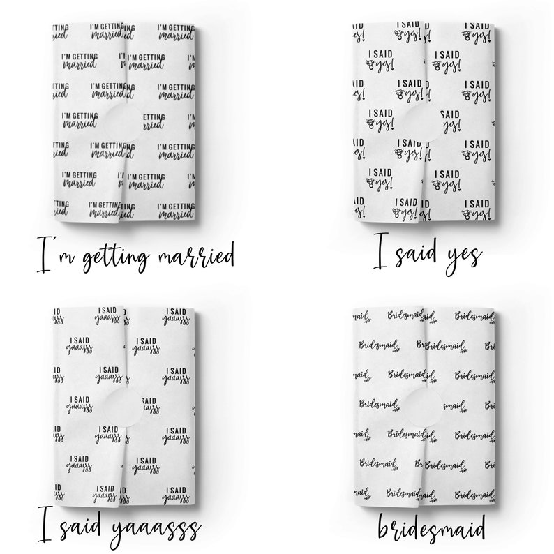 Printed Tissue Paper Bridesmaid Gift Tissue Paper Bridal Etsy