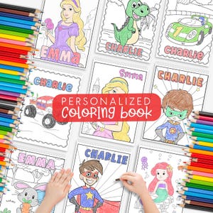 Personalized Kids Coloring Book, Kids Custom Coloring Book, Personalized Kids Birthday and Christmas Gift, Toddler Busy, Back to School Gift