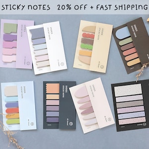 Sticky Notes, Cute Sticky Tabs, Memo Pad, Office and School Supplies, Pastel Journal Index Tabs, Sticky Index Tabs, Book Tabs, Planner Tabs image 1
