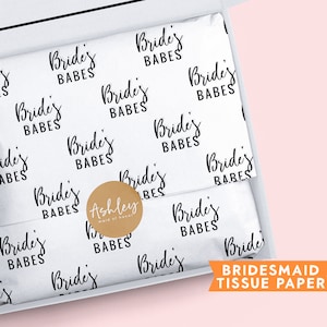 Printed Tissue Paper, Bridesmaid Gift Tissue Paper, Bridal Party Tissue Paper, Personalized Tissue Paper, Gift Bag Tissue Paper, Pack of 10