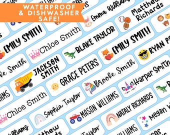 Kids Name Stickers and Iron on Labels, Daycare Name Labels, Preschool Name Labels, Waterproof Name Labels, Back to School Gift for Kids