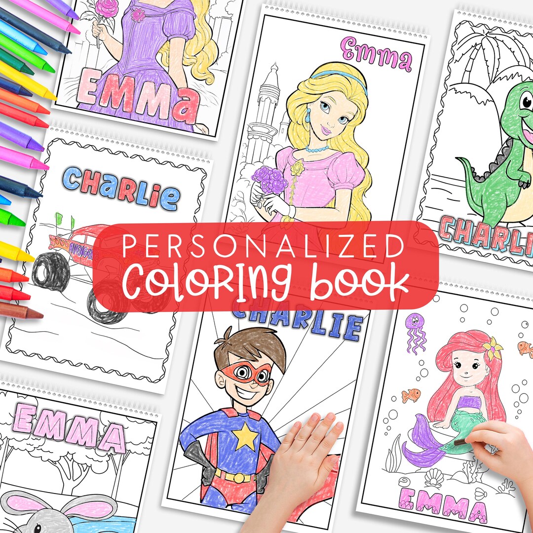 Personalized Kids Coloring Book, Custom Coloring Book for Kids ...