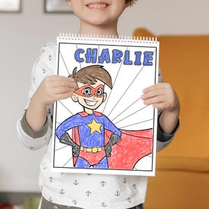 Kids Custom Coloring Book, Personalized Coloring Book for Kids, Gift for Toddler Busy Book Travel Activity, Kids Birthday and Christmas Gift 画像 5