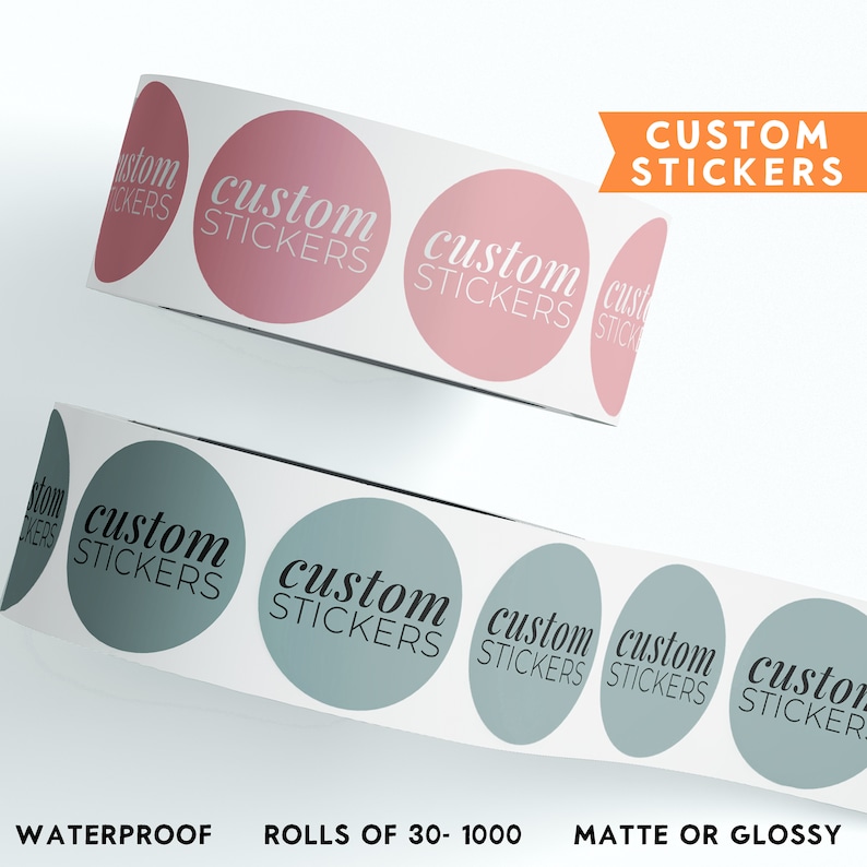 CUSTOM Stickers Roll, Custom Logo Stickers, Custom Label Roll, Personalized Label Roll, Business Label Roll, Custom Product Label Roll bild 1